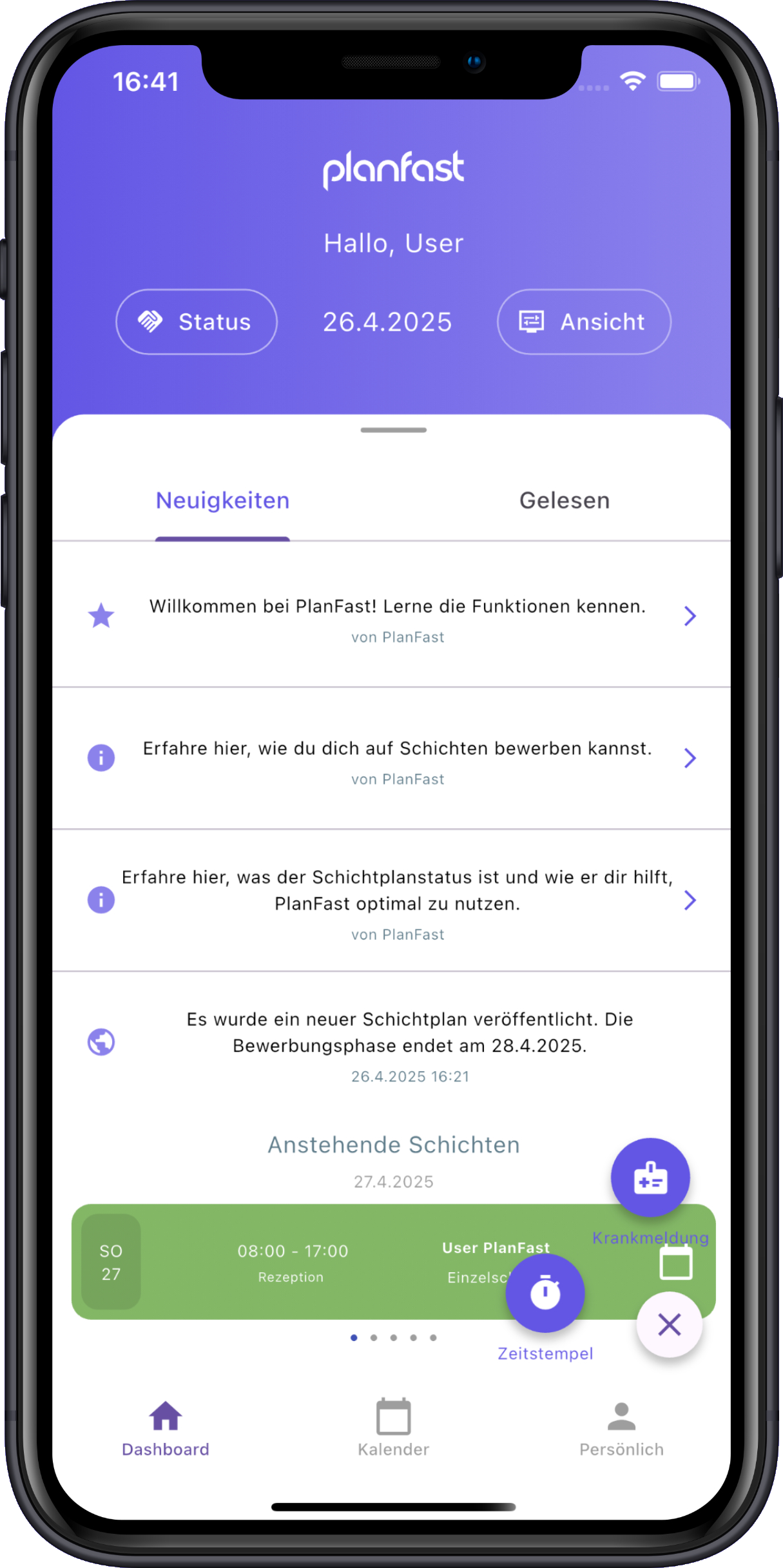 PlanFast App Vorschau